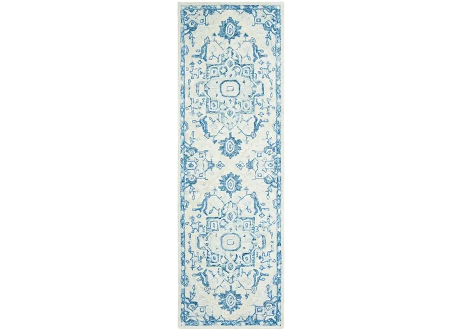 McGrath Runner Rug in Ivory & Blue by Safavieh