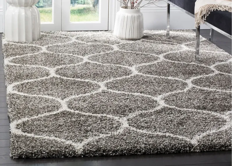 Hudson Shag Area Rug in Grey/Ivory by Safavieh