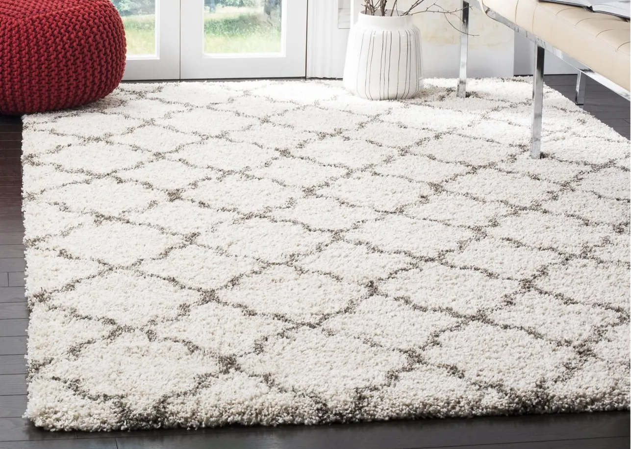 Hudson Shag Area Rug in Ivory/Grey by Safavieh