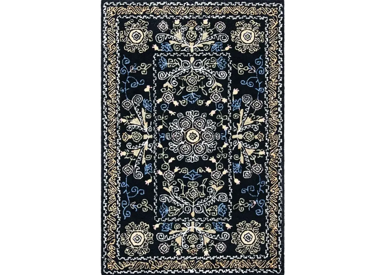 Shakespeare Area Rug in Black & Green by Safavieh