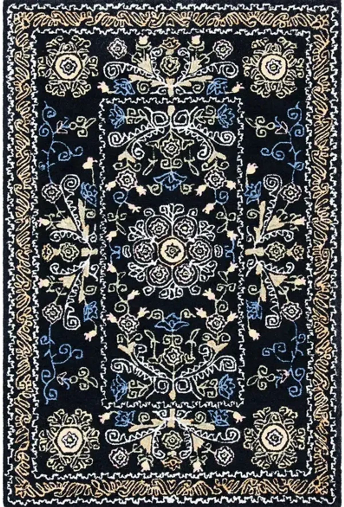 Shakespeare Area Rug in Black & Green by Safavieh