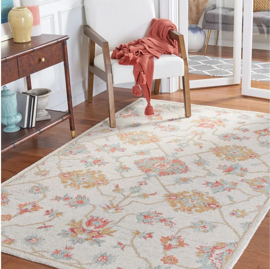 Ramona Area Rug in Silver & Red by Safavieh