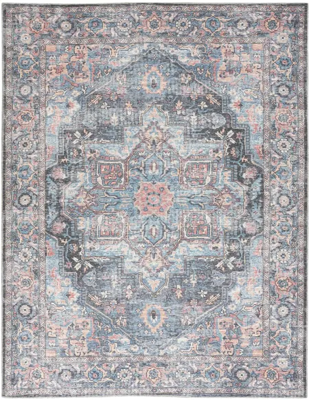 Nicole Curtis Stopher Area Rug in Light Blue Multi by Nourison