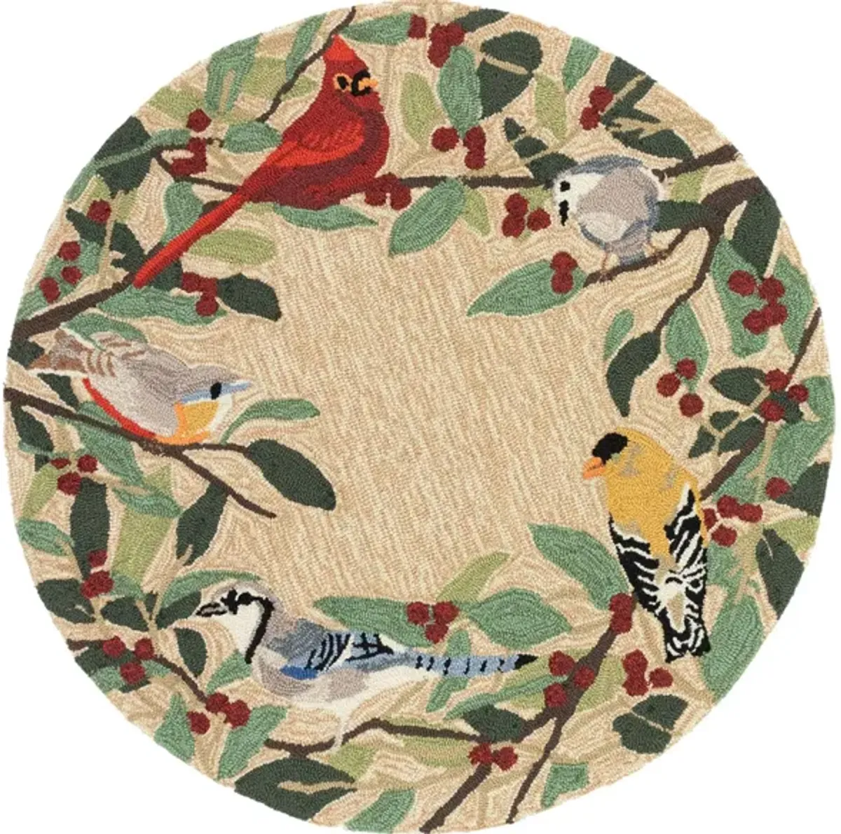 Liora Manne Bird Border Front Porch Rug in Natural by Trans-Ocean Import Co Inc