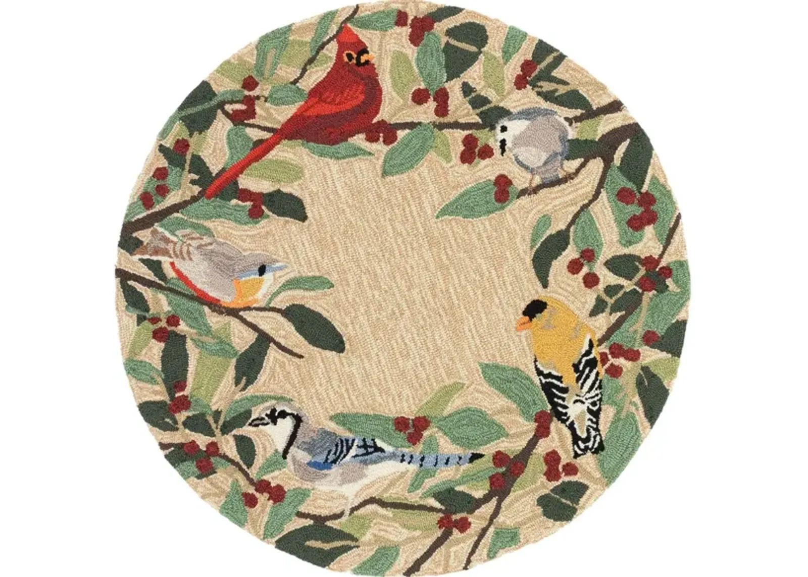 Liora Manne Bird Border Front Porch Rug in Natural by Trans-Ocean Import Co Inc