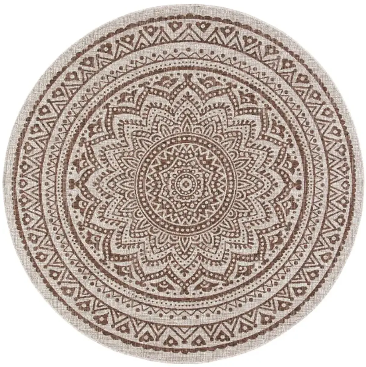 Courtyard Mandala Indoor/Outdoor Area Rug Round