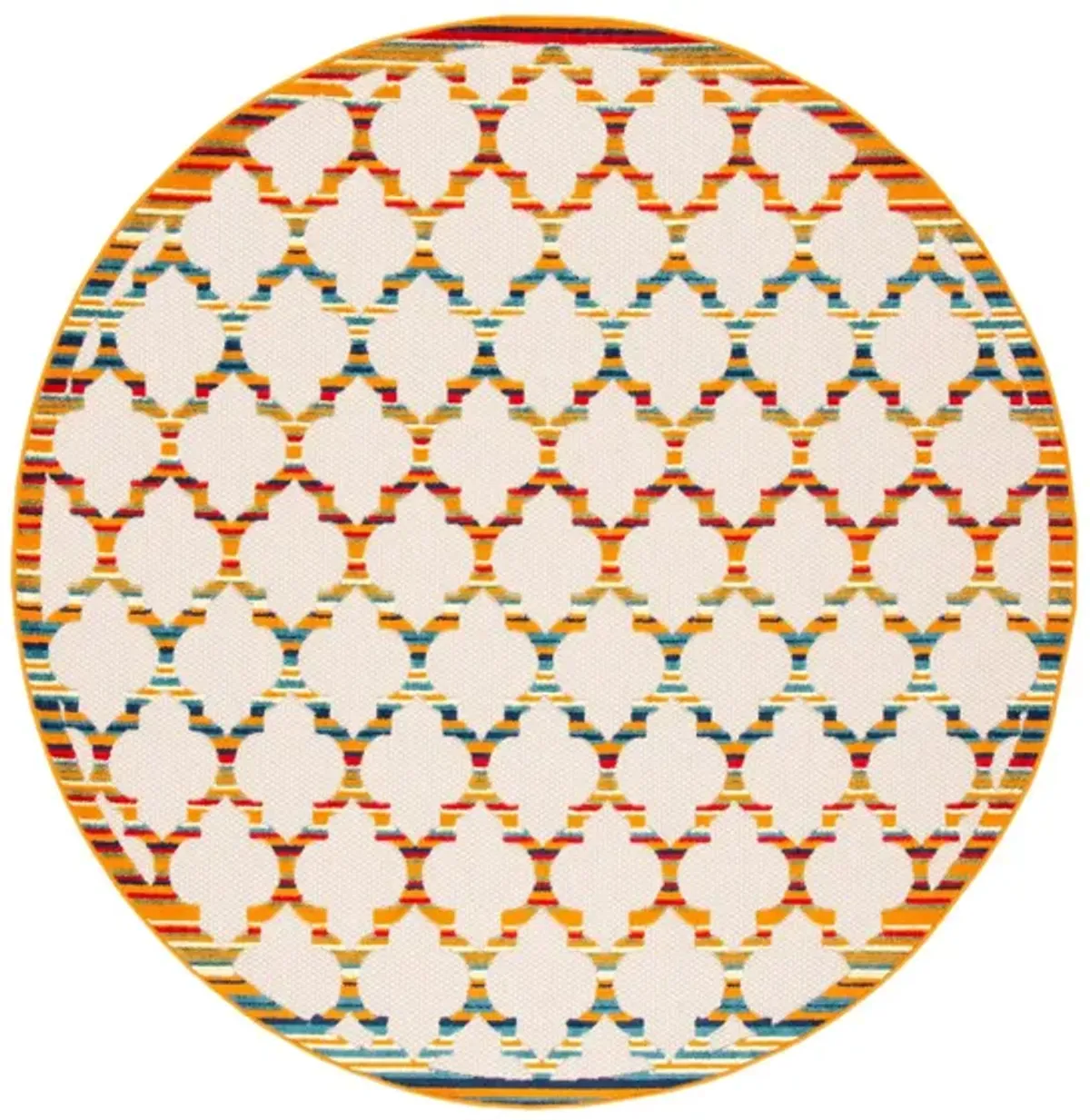 Cabana I Area Rug in Ivory & Orange by Safavieh