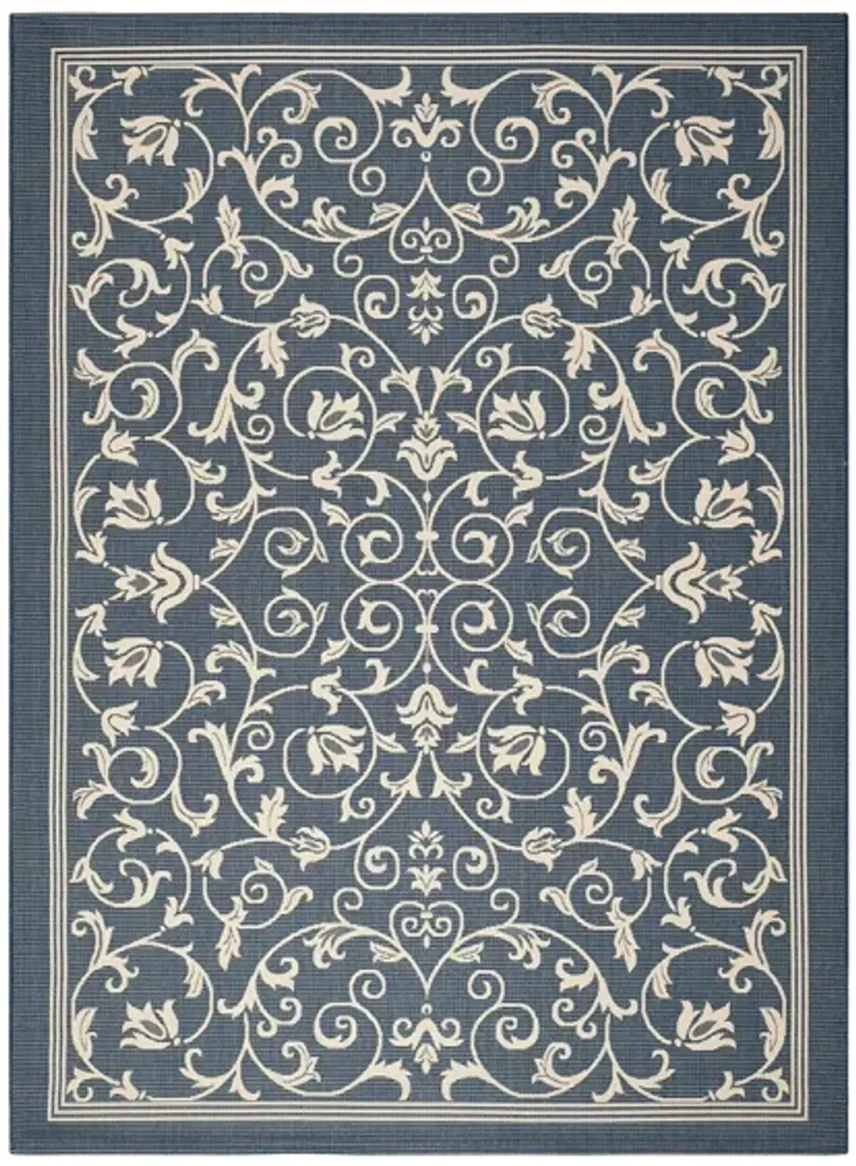 Courtyard Vines Indoor/Outdoor Area Rug in Navy & Beige by Safavieh