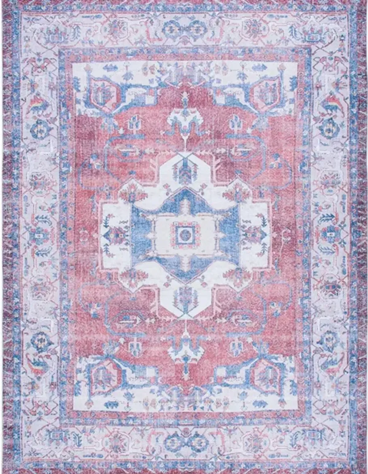 Serapi Area Rug in Red & Ivory by Safavieh