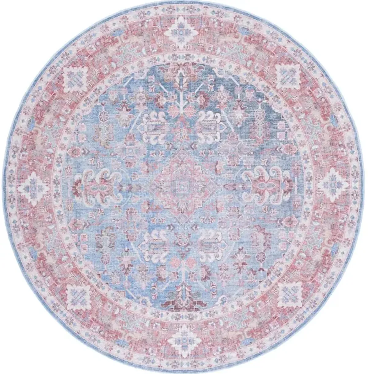 Serapi Area Rug in Blue & Rust by Safavieh