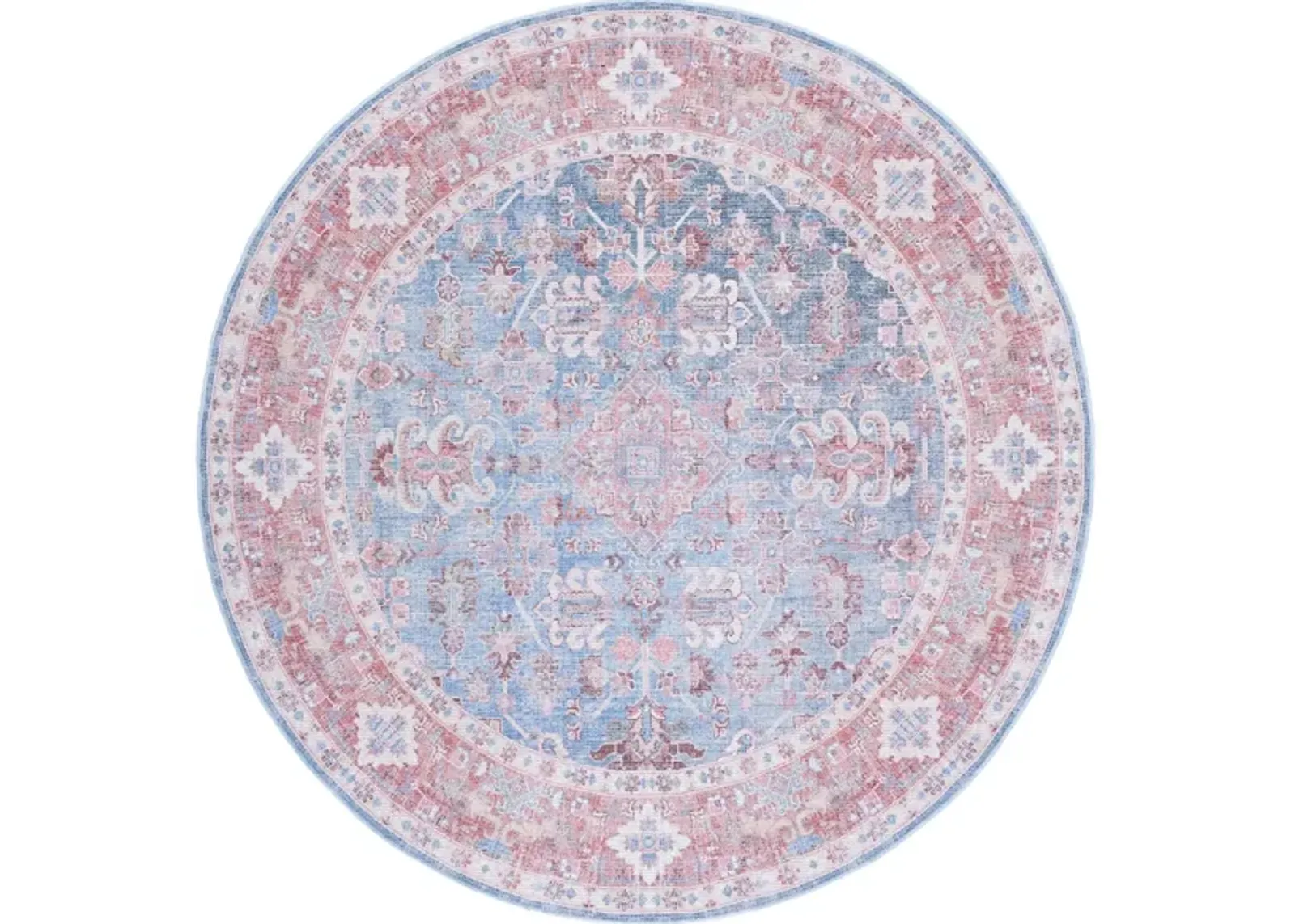 Serapi Area Rug in Blue & Rust by Safavieh