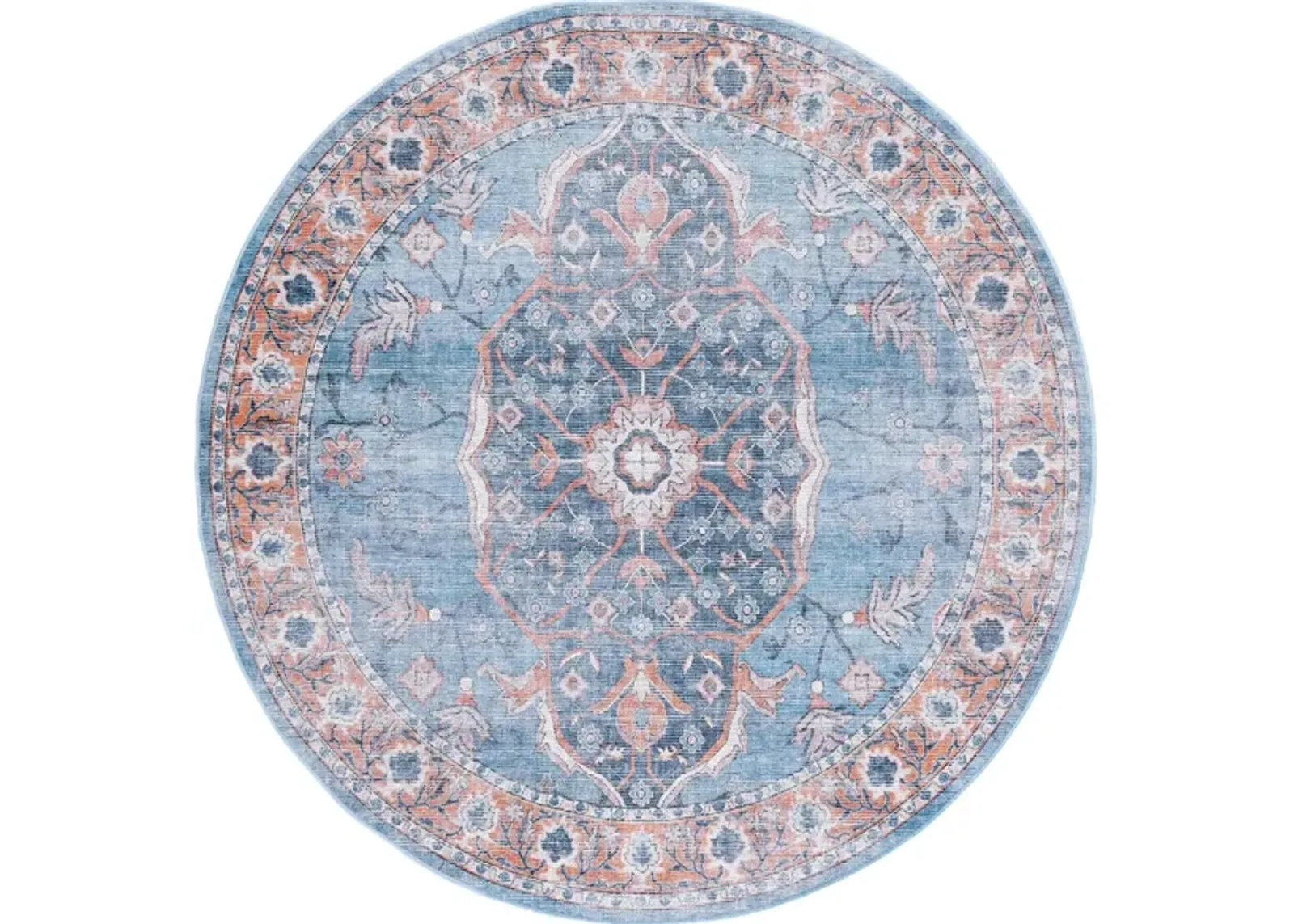 Serapi Area Rug in Blue & Orange by Safavieh