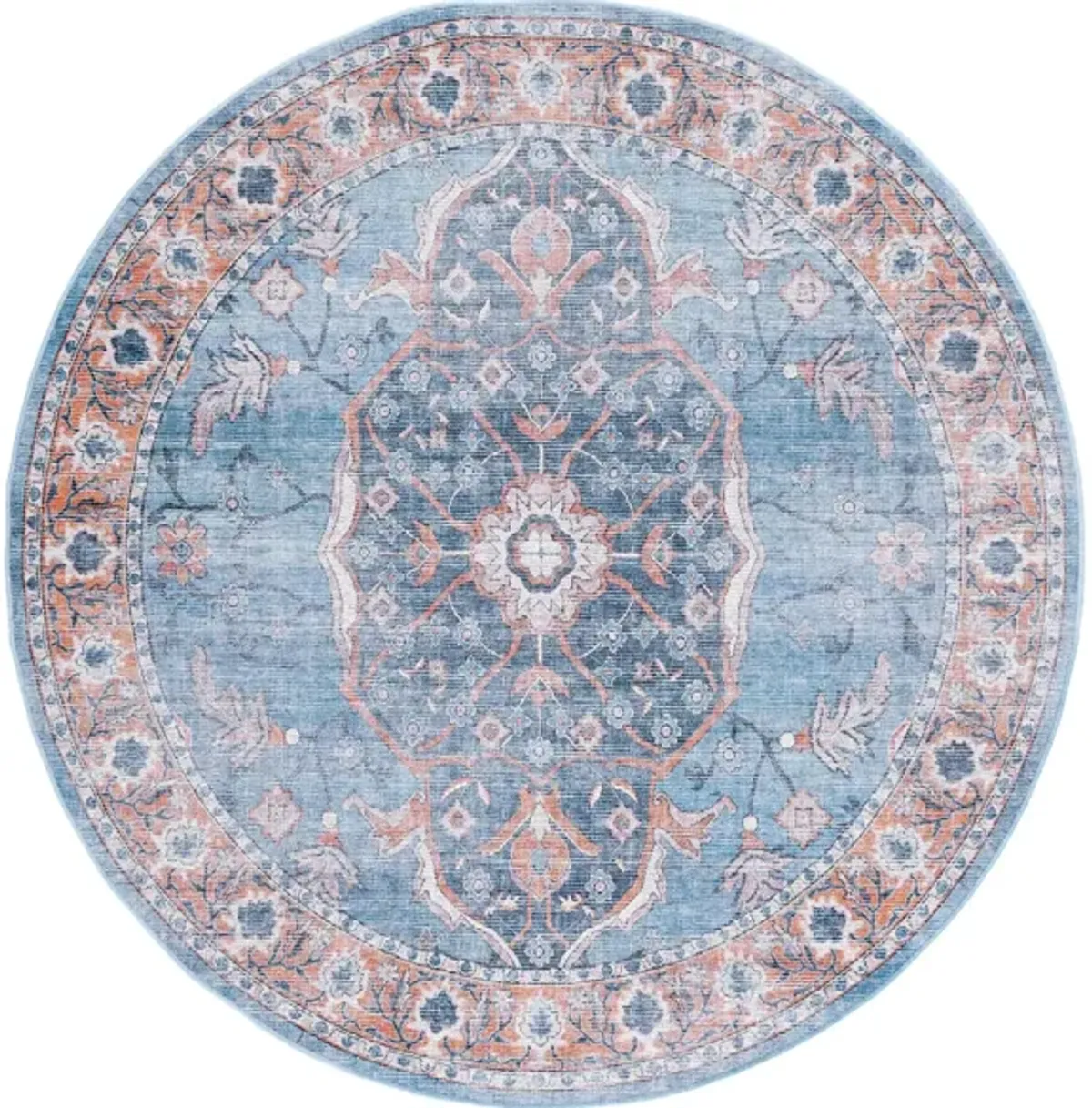 Serapi Area Rug in Blue & Orange by Safavieh