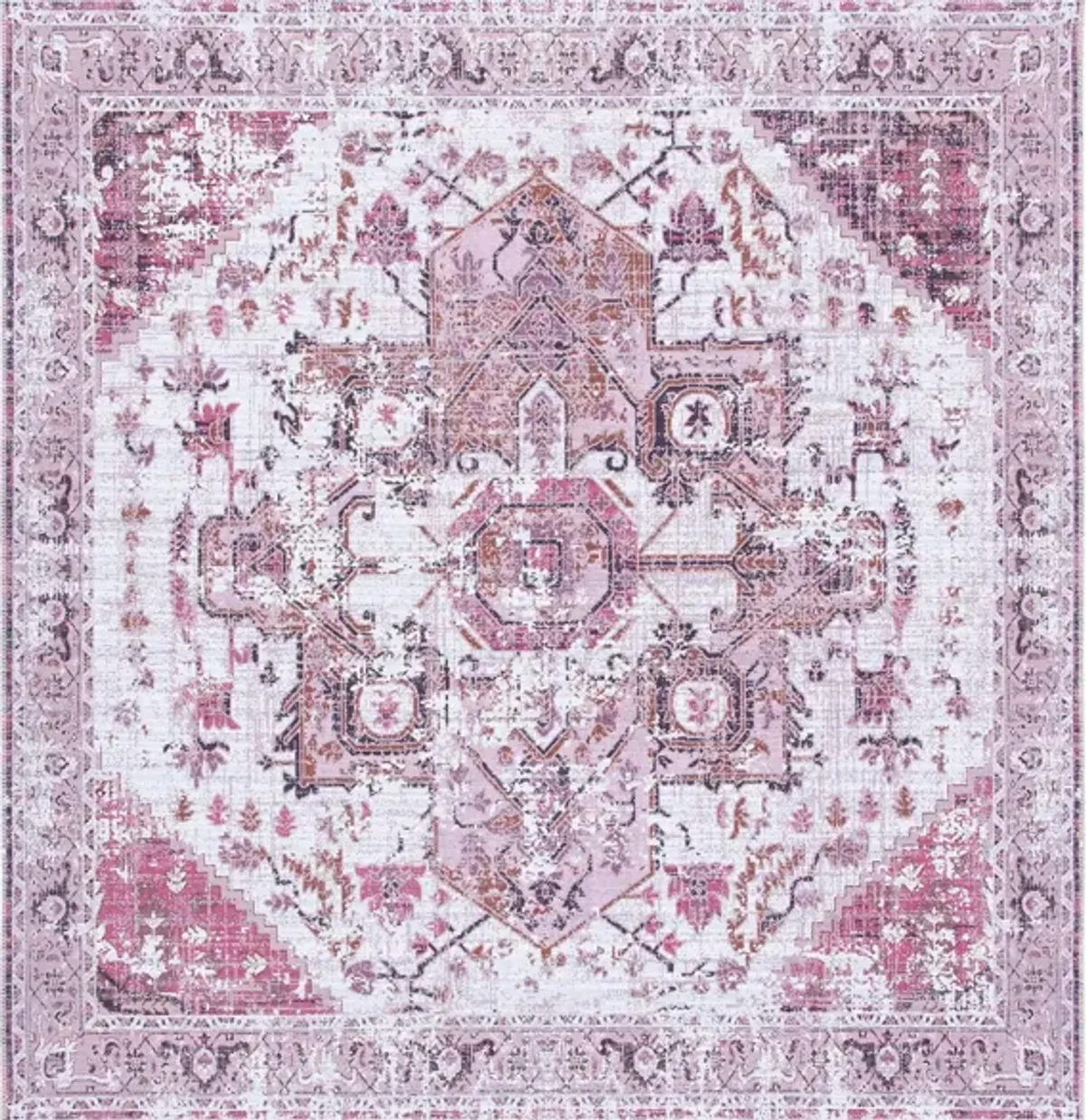 Serapi Area Rug in Ivory & Pink by Safavieh