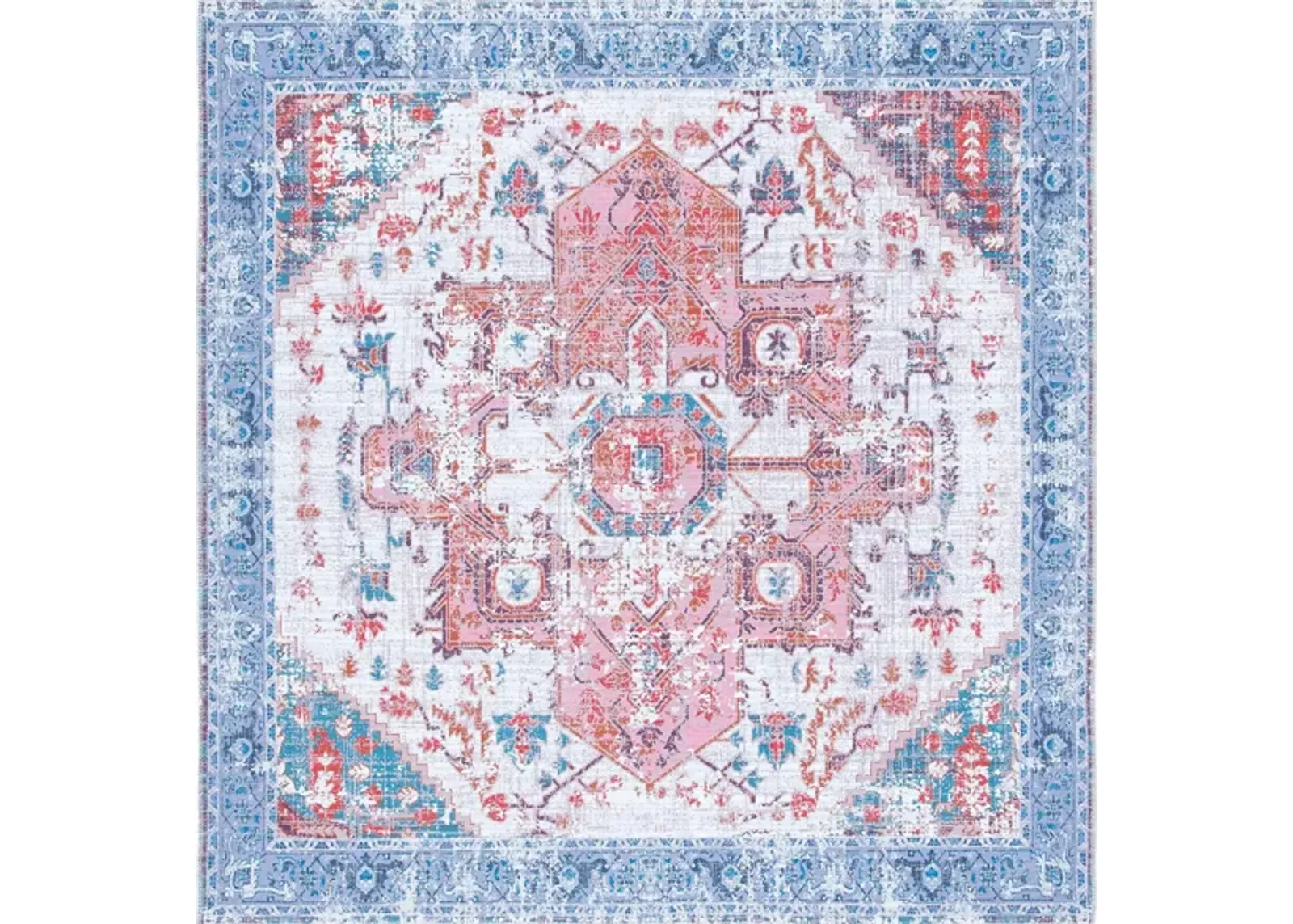 Serapi Area Rug in Rust & Blue by Safavieh