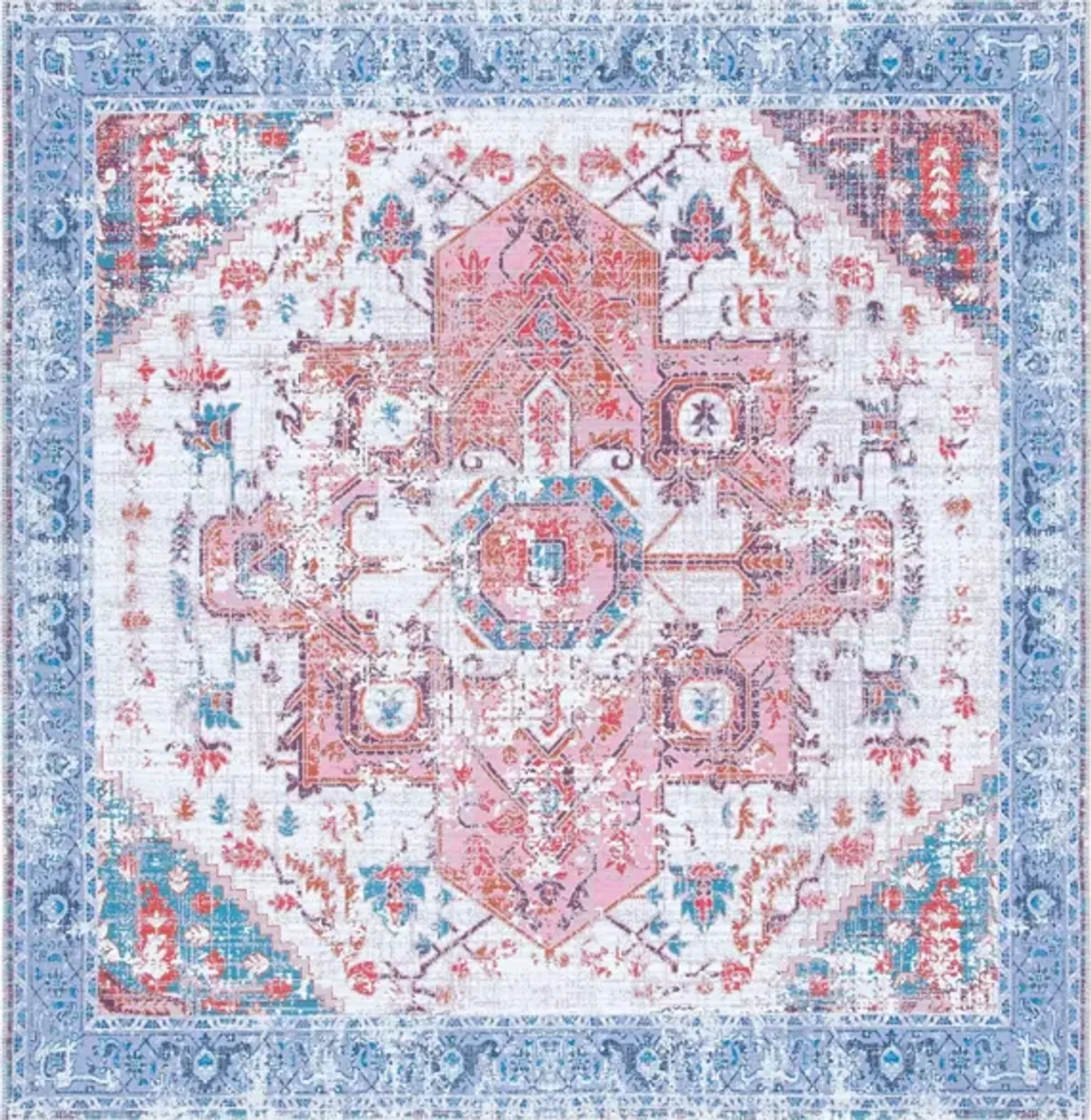 Serapi Area Rug in Rust & Blue by Safavieh