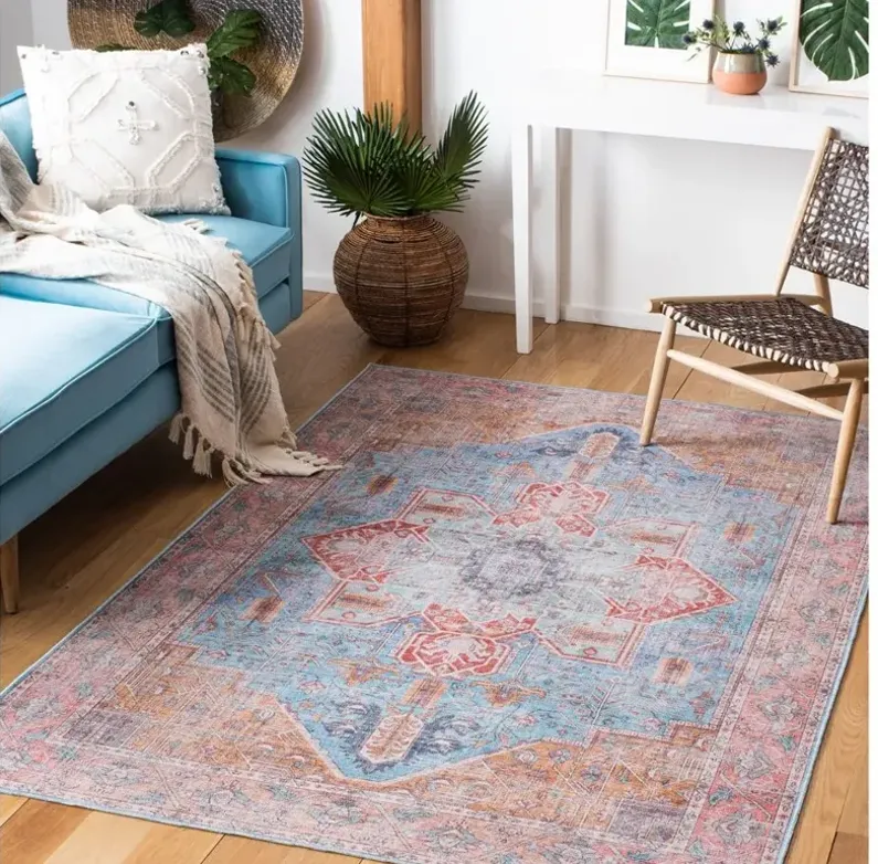 Serapi Area Rug in Blue & Rust by Safavieh