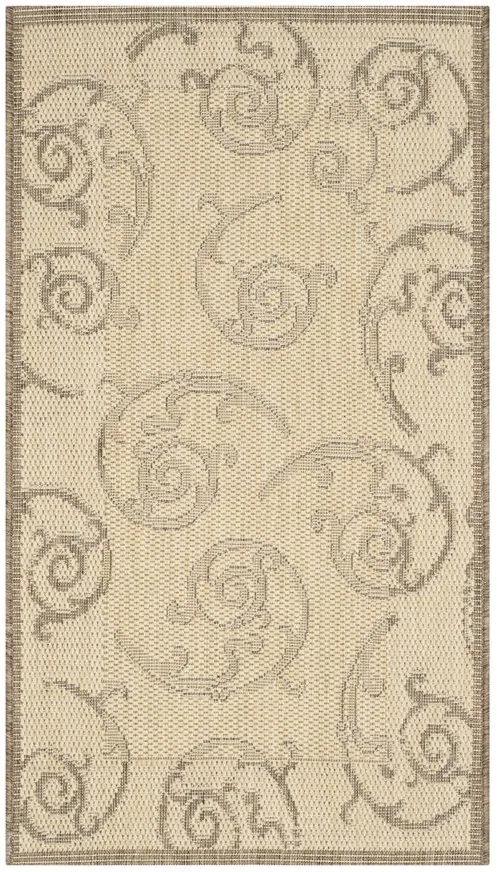 Courtyard Home Indoor/Outdoor Area Rug in Natural & Brown by Safavieh