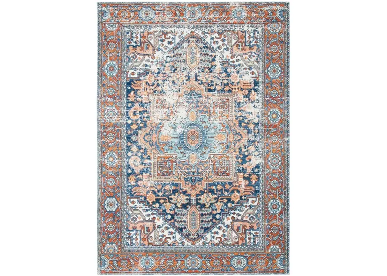 Adalia Area Rug in Navy / Rust by Safavieh