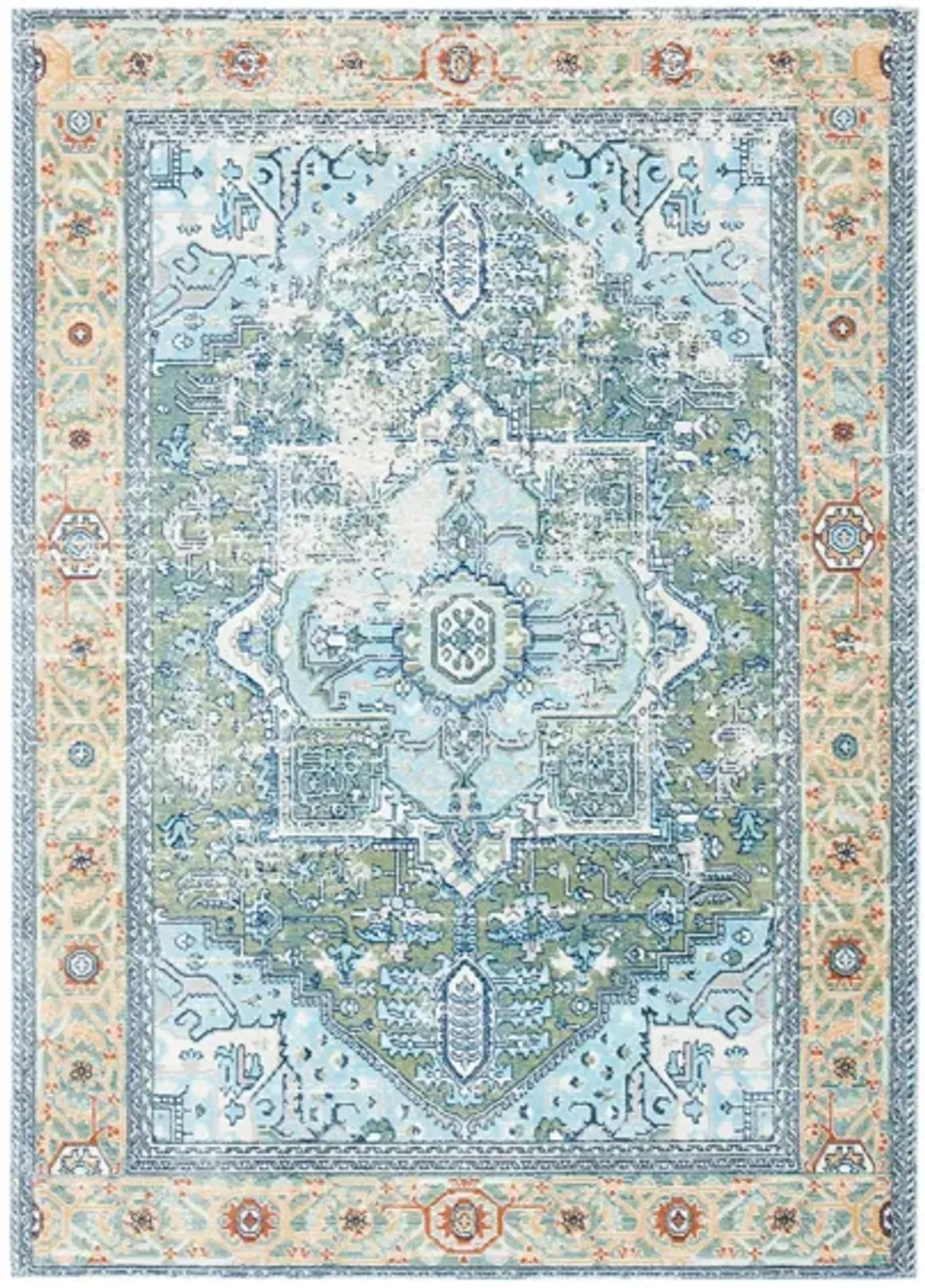 Aiko Area Rug in Green / Blue by Safavieh