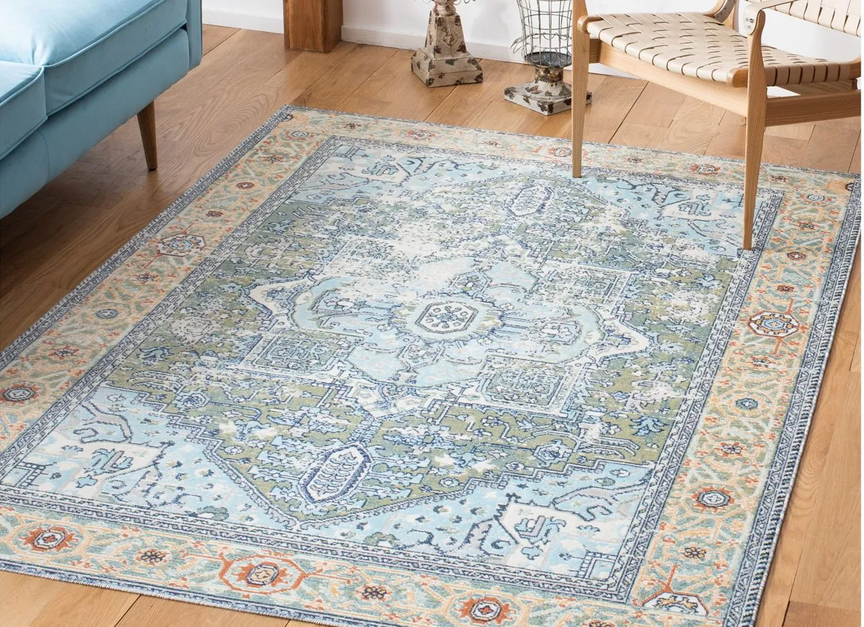 Aiko Area Rug in Green / Blue by Safavieh