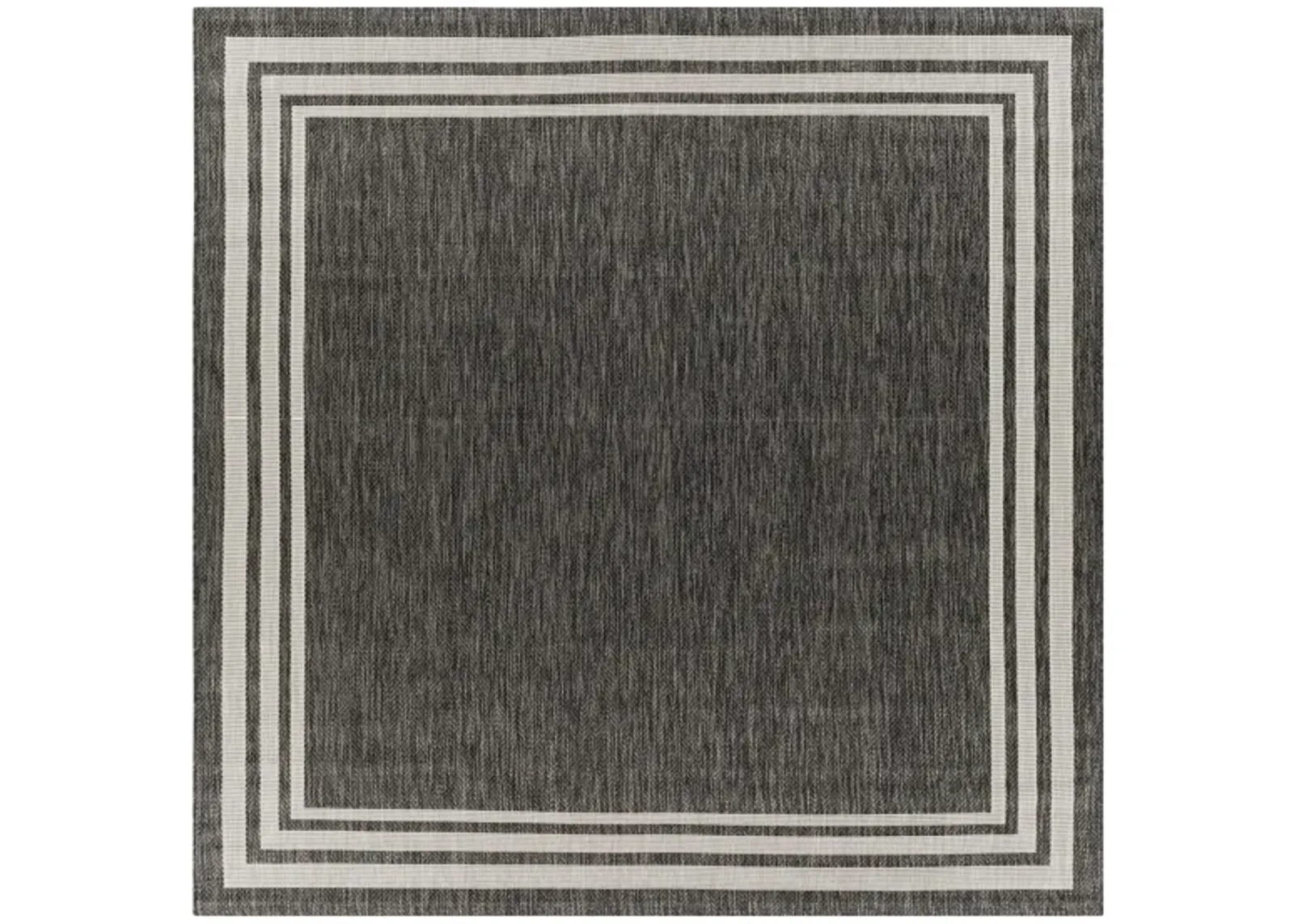 Eagean Bordered Indoor/Outdoor Area Rug in Charcoal, Cream by Surya