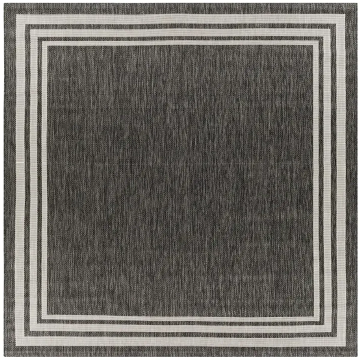 Eagean Bordered Indoor/Outdoor Area Rug in Charcoal, Cream by Surya