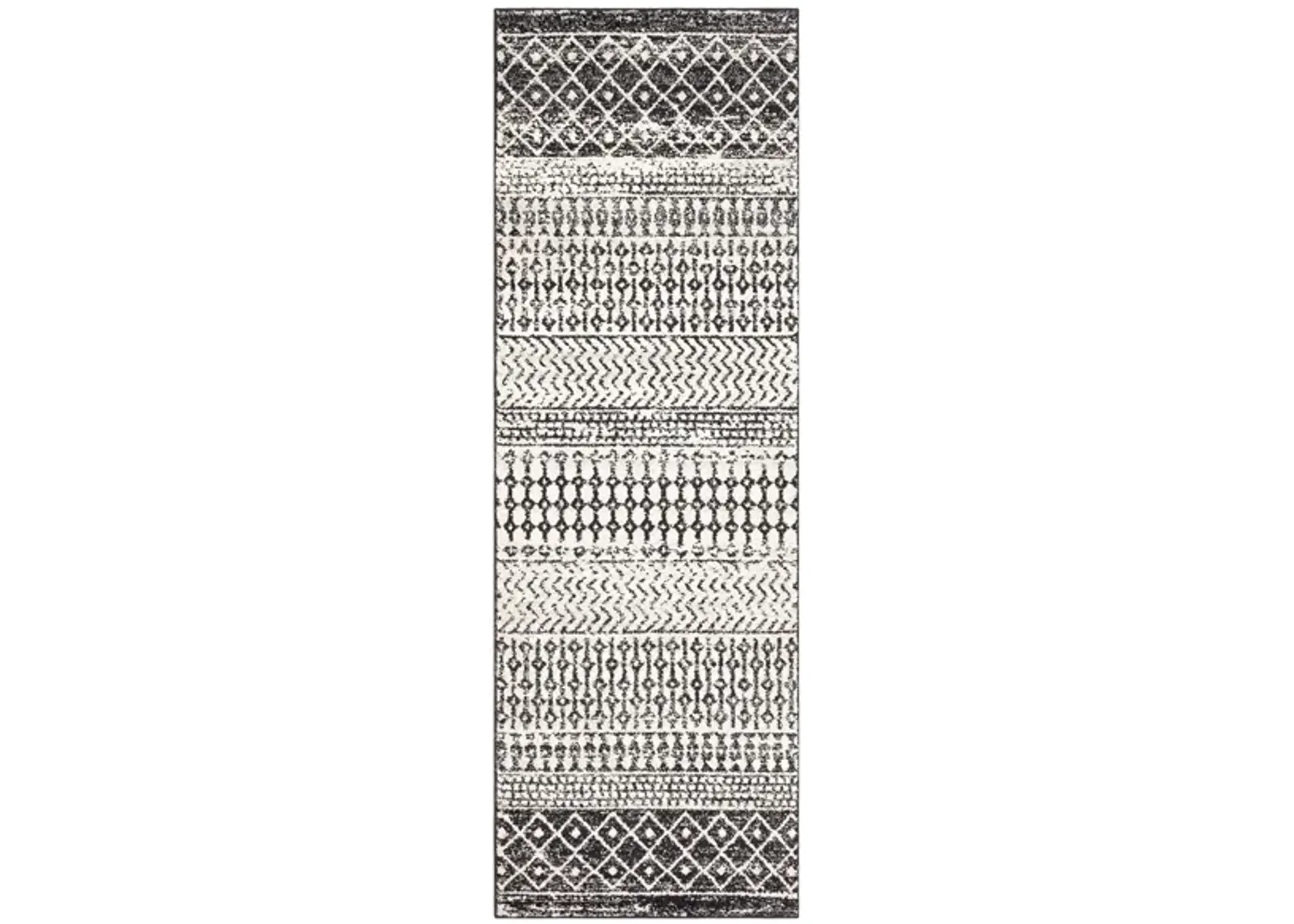 Elaziz Area Rug in Black, Light Gray, Medium Gray, White by Surya