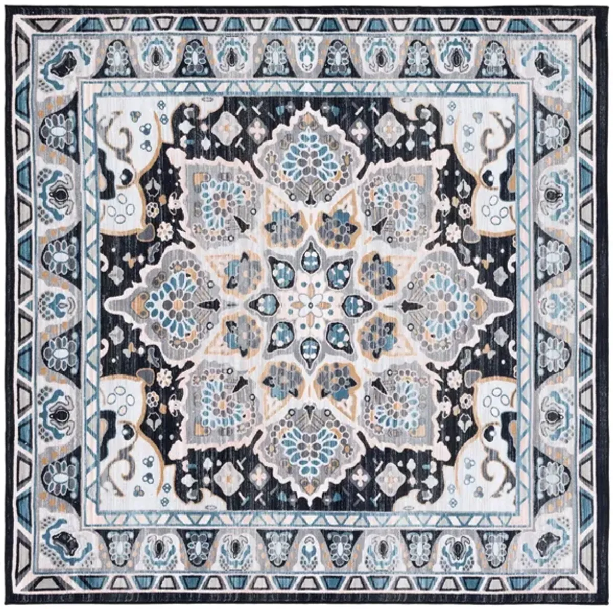 Raleah Square Area Rug in Gray/Light Blue by Safavieh