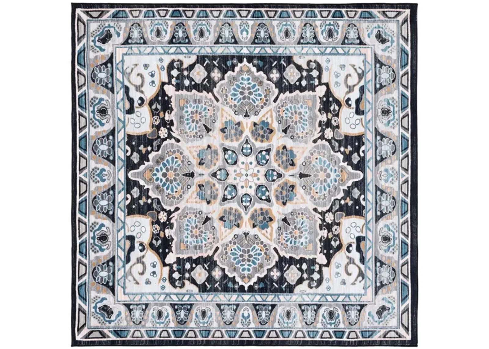 Raleah Square Area Rug in Gray/Light Blue by Safavieh