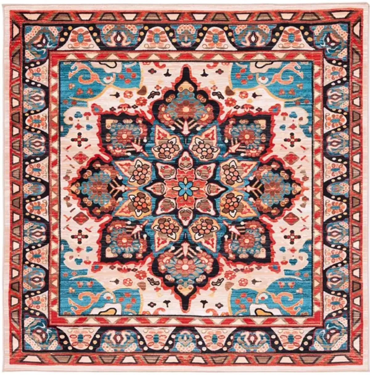 Ronka Square Area Rug in Blue/Beige by Safavieh