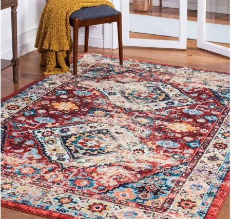 Reevah Square Area Rug in Red/Blue by Safavieh
