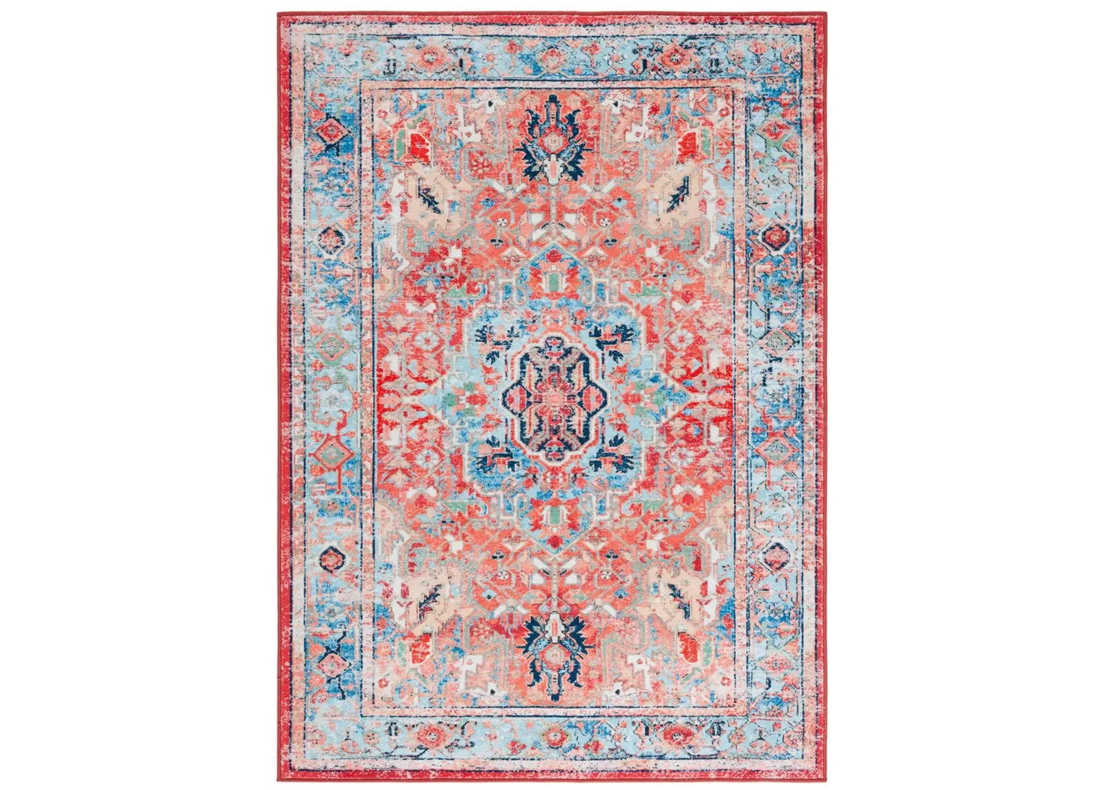 Rika Area Rug in Light Blue/Red by Safavieh