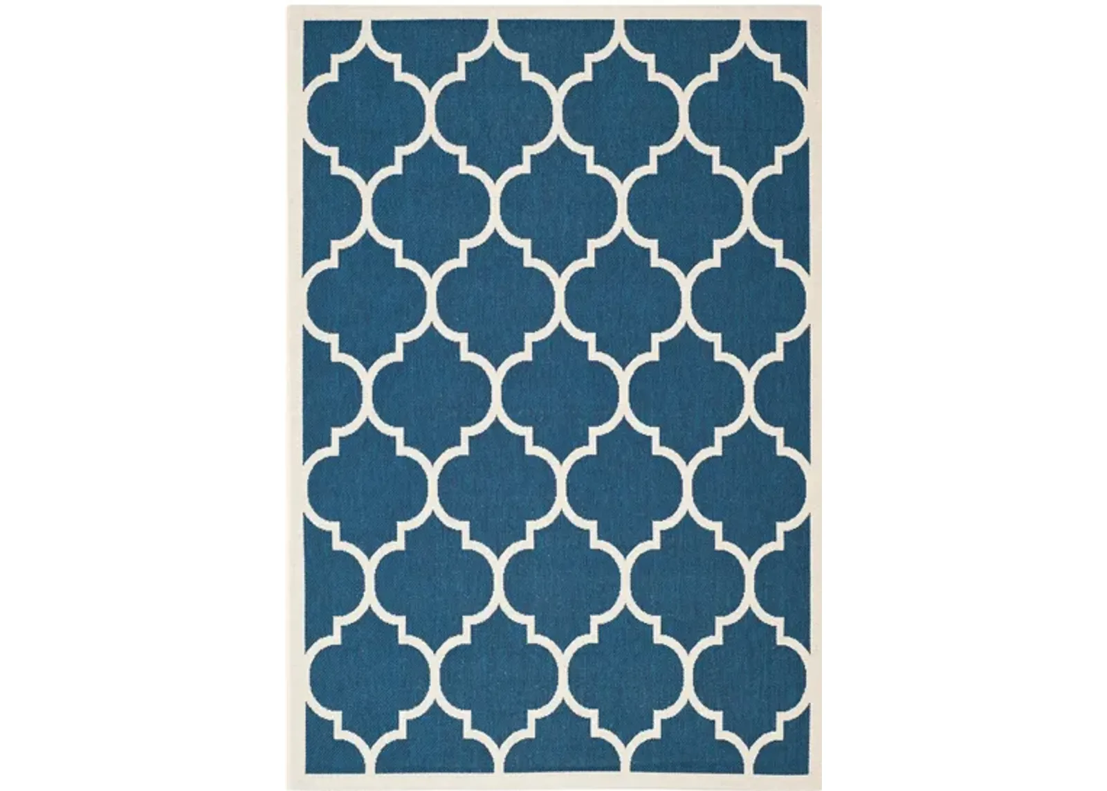 Courtyard Lattice Indoor/Outdoor Area Rug in Navy & Beige by Safavieh