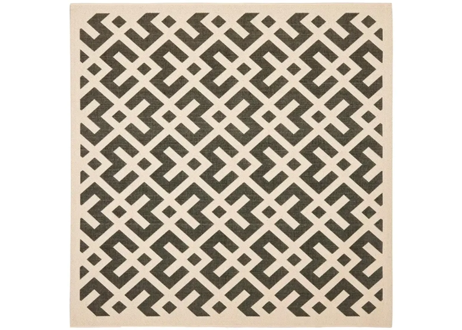 Courtyard Crossing Indoor/Outdoor Area Rug in Black & Beige by Safavieh