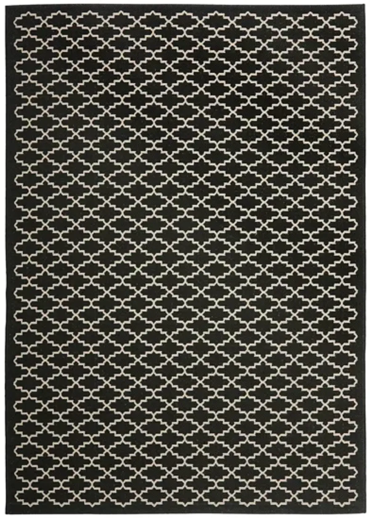 Courtyard Link Indoor/Outdoor Area Rug in Black & Beige by Safavieh