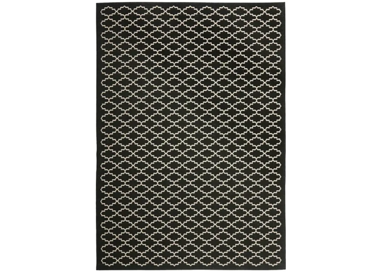 Courtyard Link Indoor/Outdoor Area Rug in Black & Beige by Safavieh