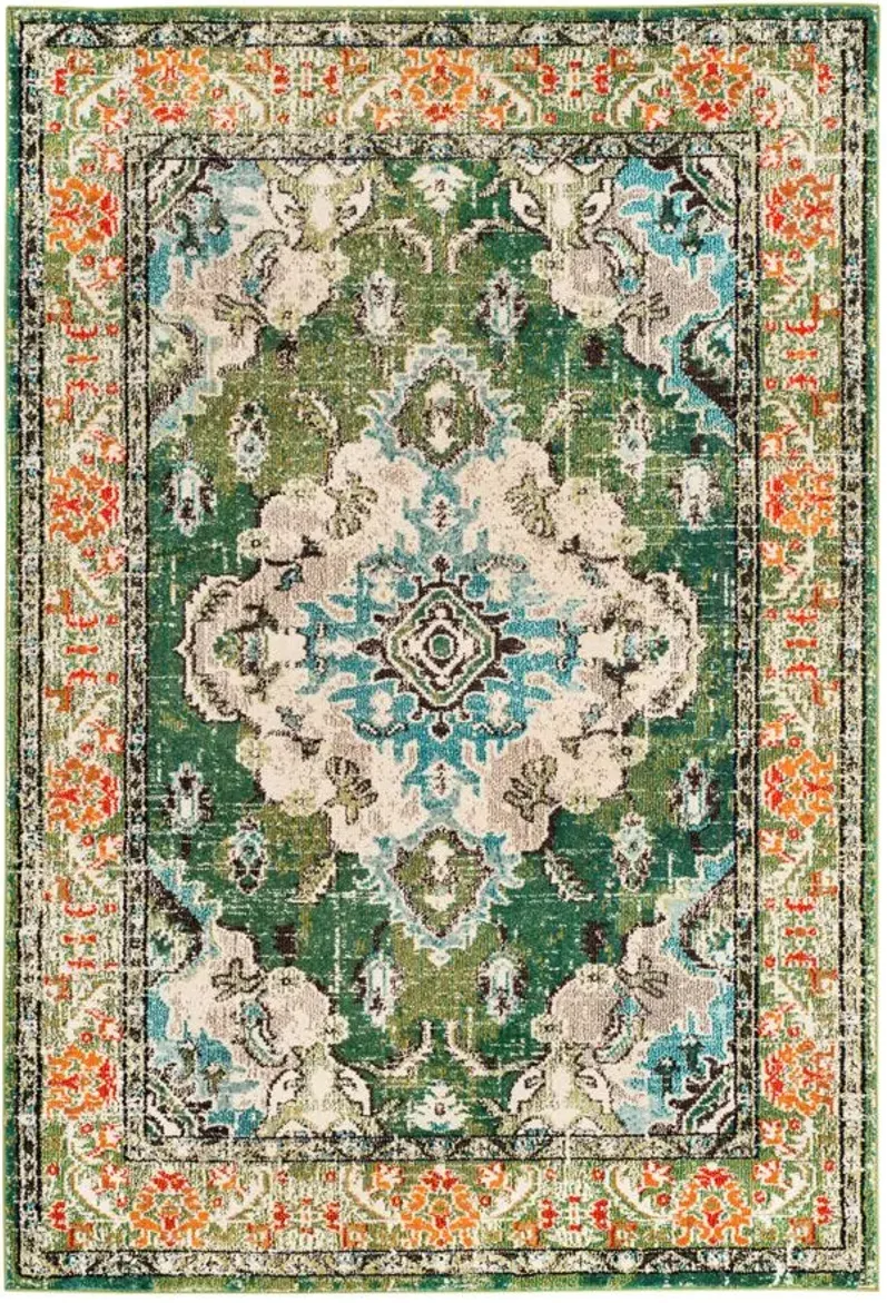 Monaco Area Rug in Forest Green/Light Blue by Safavieh