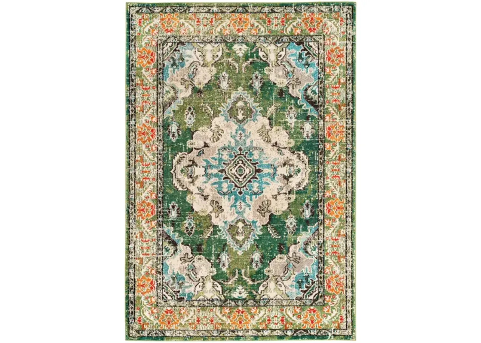 Monaco Area Rug in Forest Green/Light Blue by Safavieh