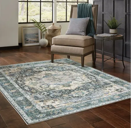 Caldwell Area Rug in Blue, Ivory by Bellanest