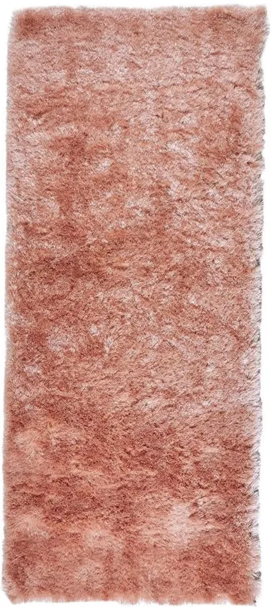 Indochine Plush Shag Area Rug with Metallic Sheen in Salmon Pink by Feizy