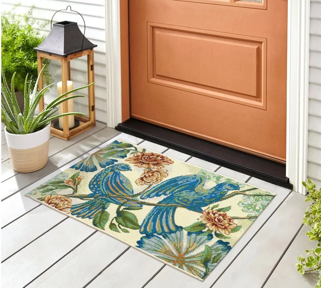 Esencia Flora Fauna Mat in Cream by Trans-Ocean Import Co Inc