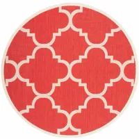 Courtyard Morocco Indoor/Outdoor Area Rug Round in Red by Safavieh