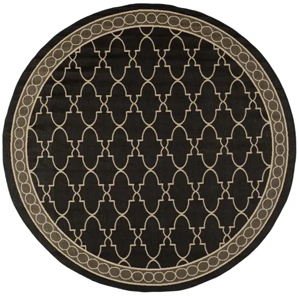Courtyard Trellis Indoor/Outdoor Area Rug Round