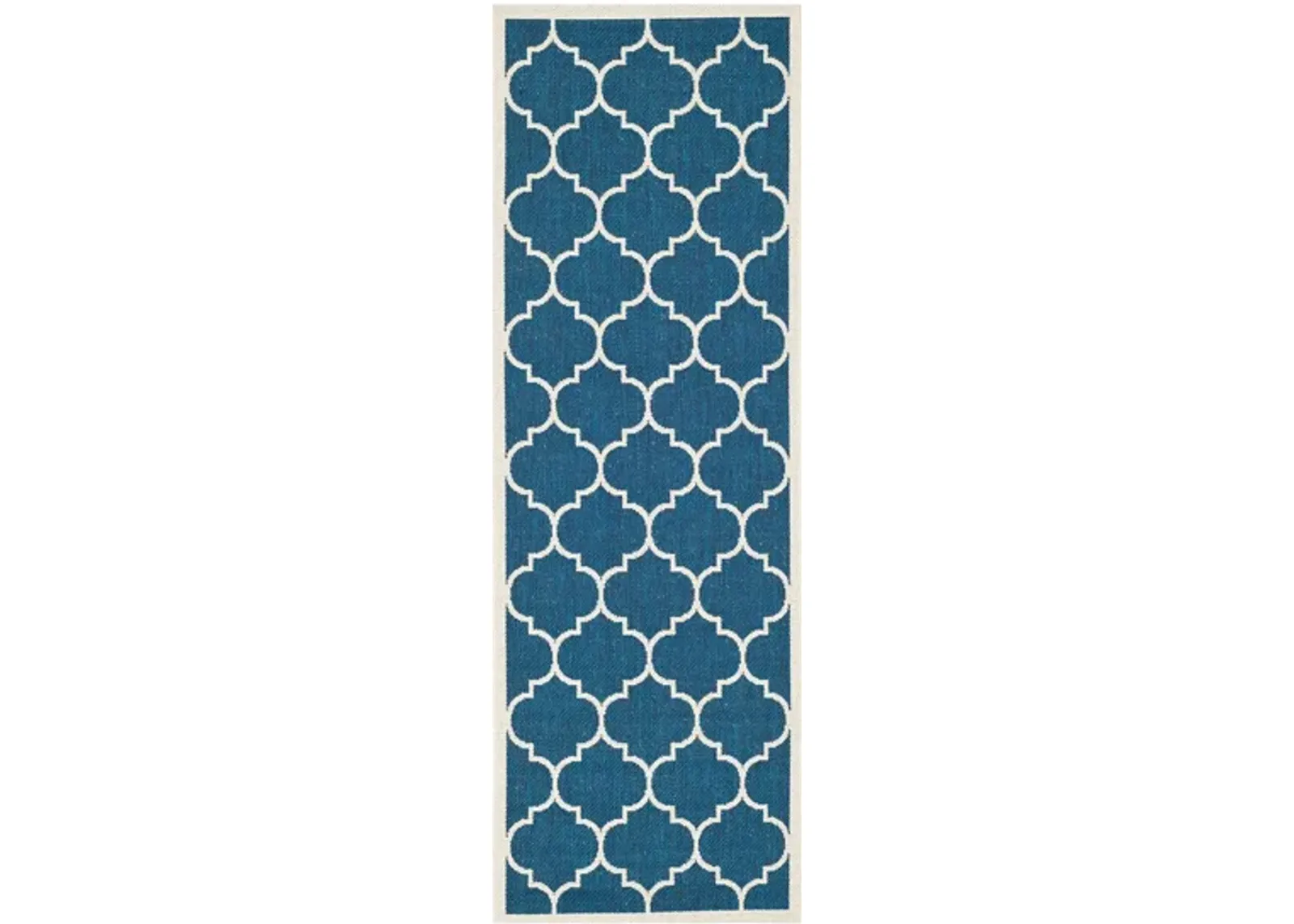 Courtyard Lattice Indoor/Outdoor Runner Rug in Navy & Beige by Safavieh