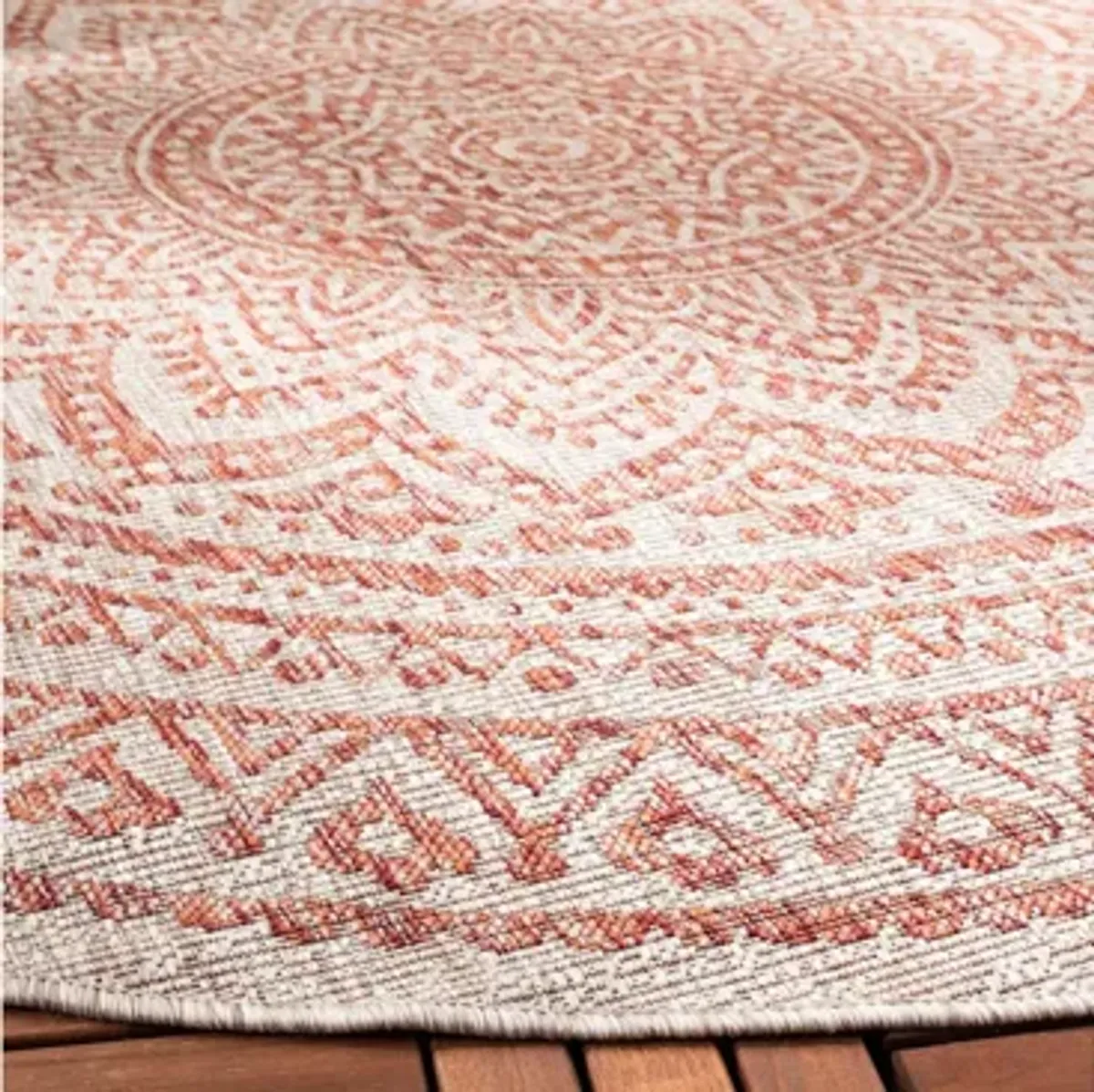 Courtyard Mandala Indoor/Outdoor Area Rug Round