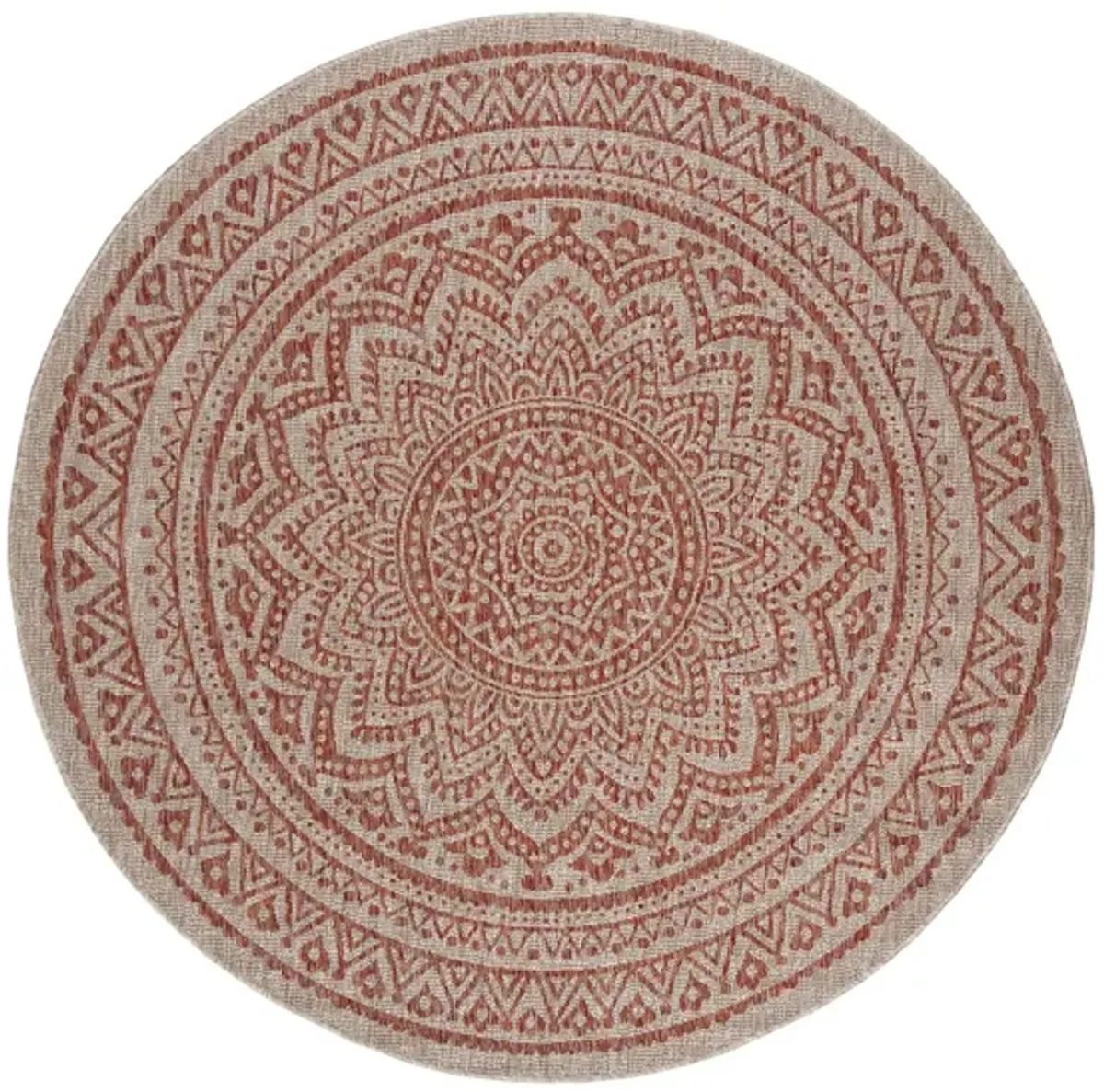 Courtyard Mandala Indoor/Outdoor Area Rug Round