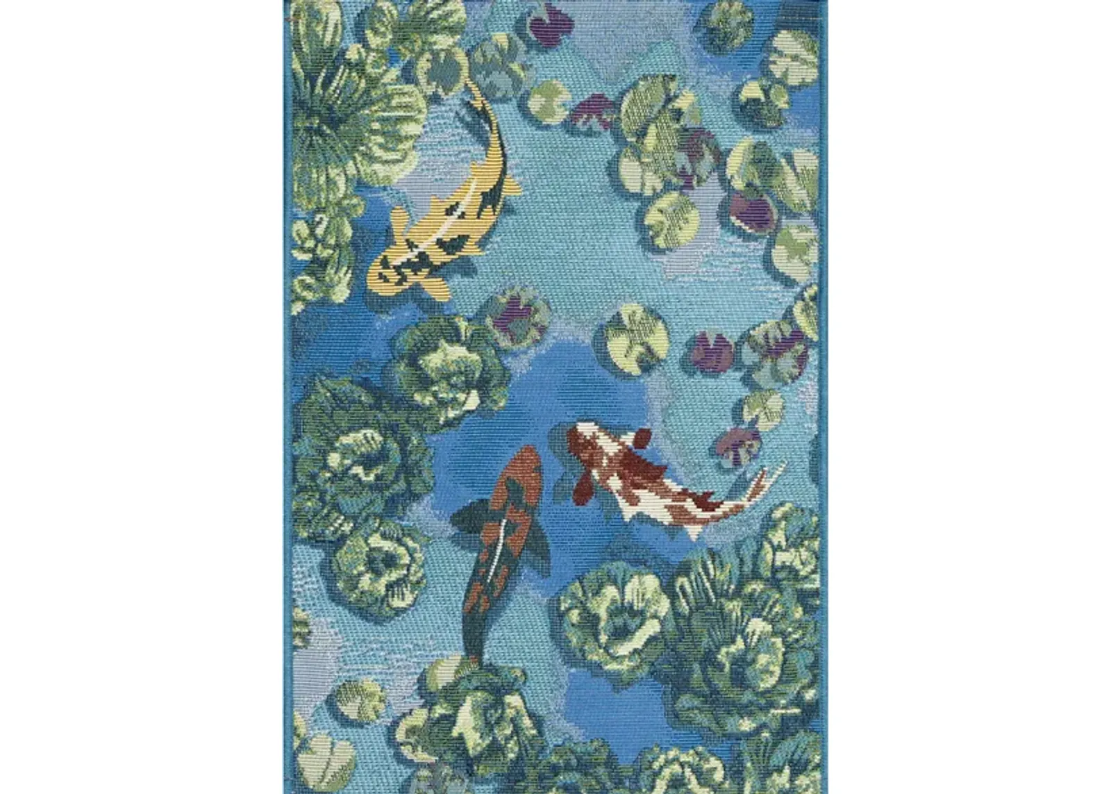 Esencia Koi Pond Mat in Aqua by Trans-Ocean Import Co Inc