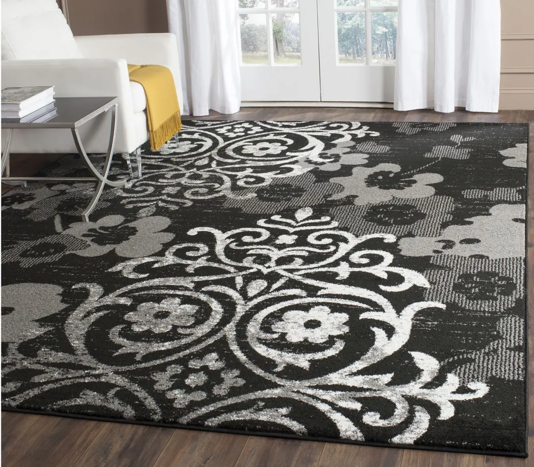 Adirondack Area Rug in Black/Silver by Safavieh