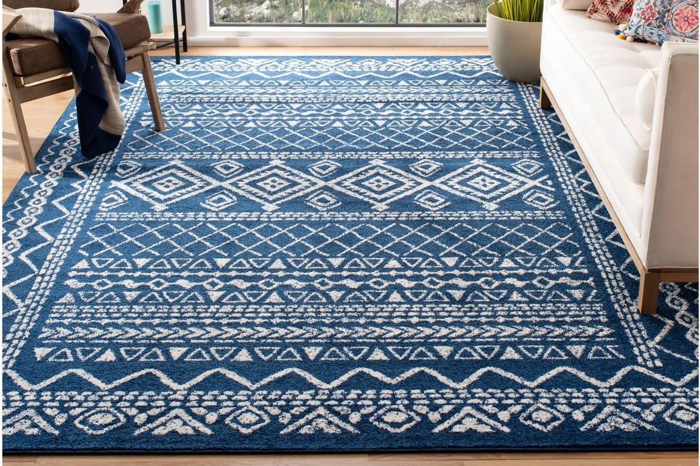 Tulum Area Rug in Navy/Ivory by Safavieh